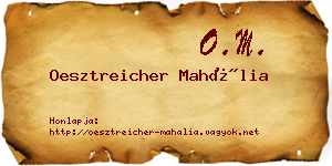 Oesztreicher Mahália névjegykártya